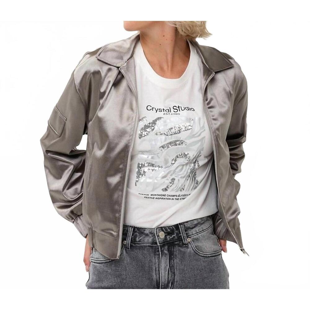 NEW ESQUALO metallic jacket in silver